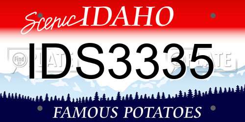 IDS3335 Idaho License Plate