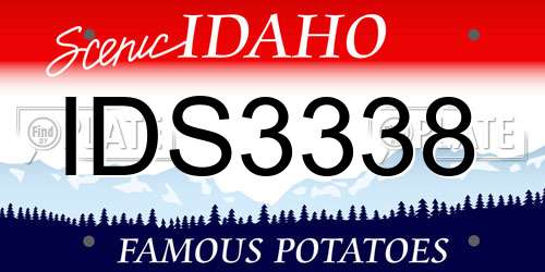 IDS3338 Idaho License Plate