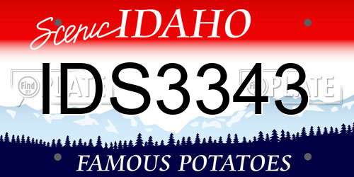 IDS3343 Idaho License Plate