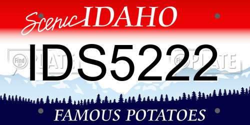 IDS5222 Idaho License Plate