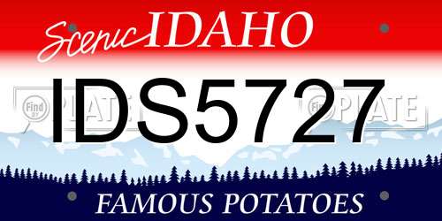 IDS5727 Idaho License Plate