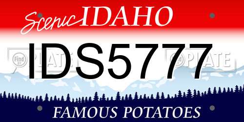 IDS5777 Idaho License Plate