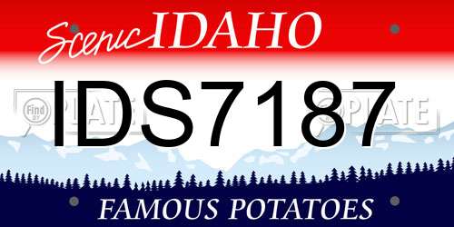 IDS7187 Idaho License Plate