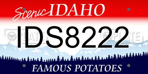 IDS8222 Idaho License Plate