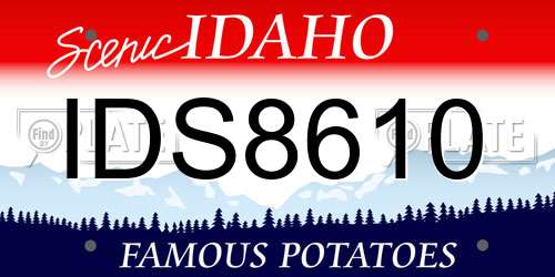 IDS8610 Idaho License Plate