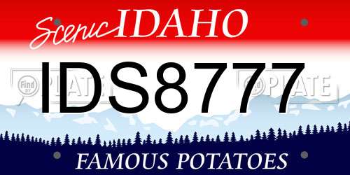 IDS8777 Idaho License Plate
