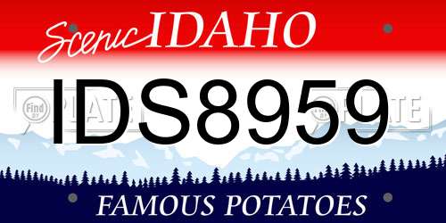 IDS8959 Idaho License Plate