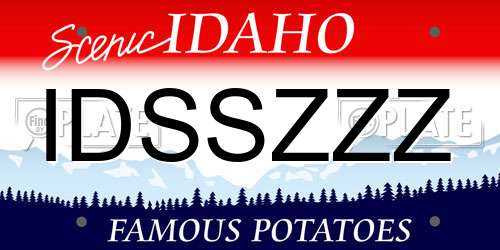 IDSSZZZ Idaho License Plate