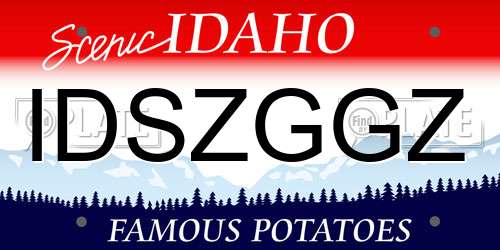 IDSZGGZ Idaho License Plate