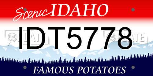 IDT5778 Idaho License Plate