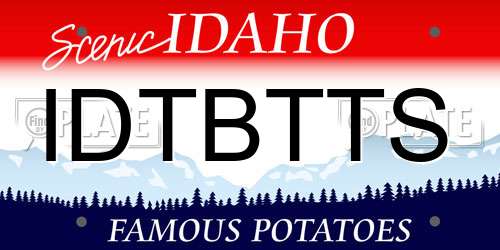 IDTBTTS Idaho License Plate