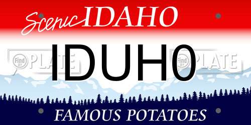 IDUH0 Idaho License Plate