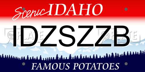 IDZSZZB Idaho License Plate