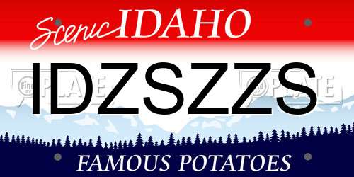 IDZSZZS Idaho License Plate