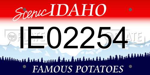 IE02254 Idaho License Plate