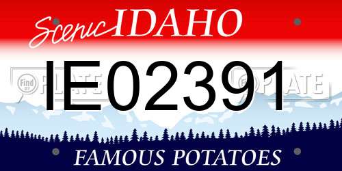 IE02391 Idaho License Plate