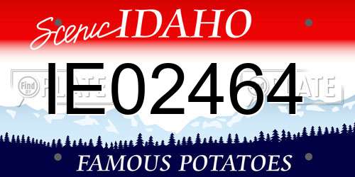 IE02464 Idaho License Plate