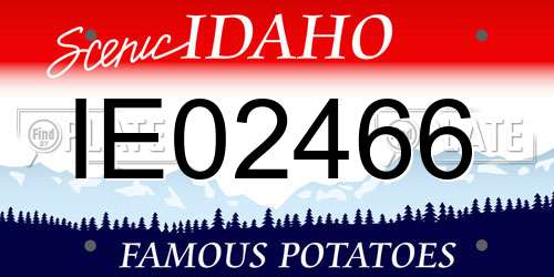 IE02466 Idaho License Plate