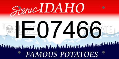 IE07466 Idaho License Plate