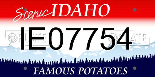 IE07754 Idaho License Plate
