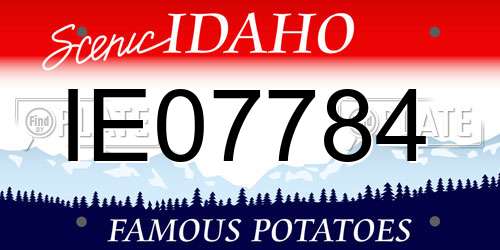 IE07784 Idaho License Plate