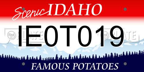 IE0T019 Idaho License Plate