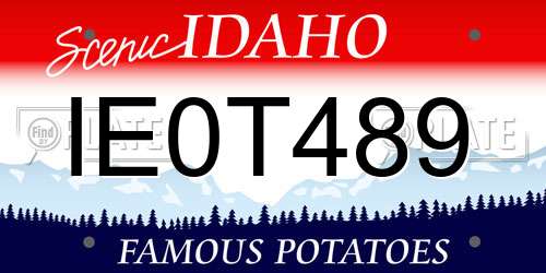 IE0T489 Idaho License Plate