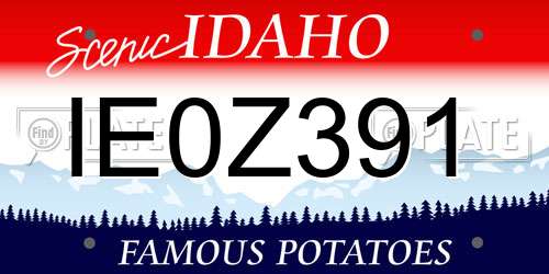 IE0Z391 Idaho License Plate