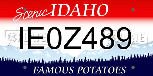 IE0Z489 Idaho License Plate