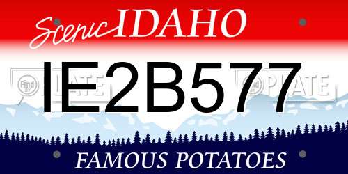 IE2B577 Idaho License Plate