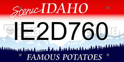 IE2D760 Idaho License Plate