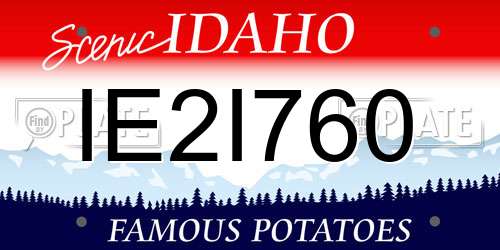 IE2I760 Idaho License Plate