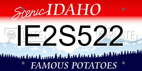 IE2S522 Idaho License Plate