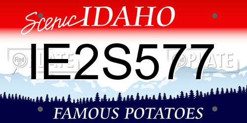IE2S577 Idaho License Plate
