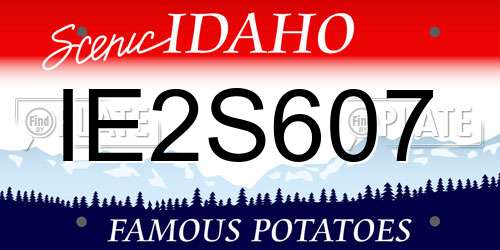IE2S607 Idaho License Plate