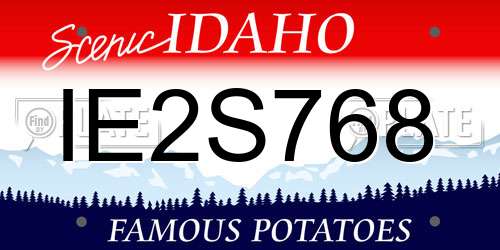 IE2S768 Idaho License Plate