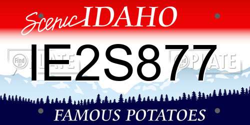 IE2S877 Idaho License Plate