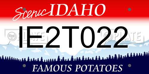 IE2T022 Idaho License Plate