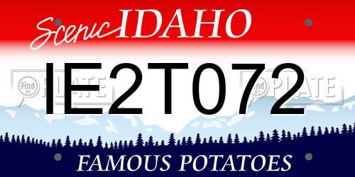 IE2T072 Idaho License Plate