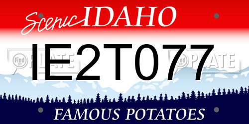 IE2T077 Idaho License Plate