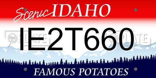 IE2T660 Idaho License Plate