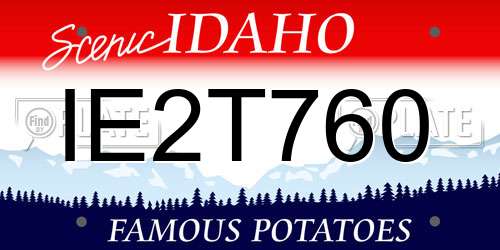 IE2T760 Idaho License Plate