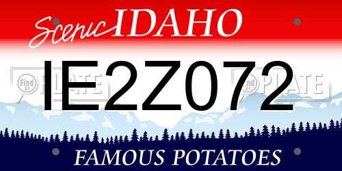IE2Z072 Idaho License Plate