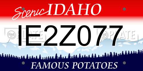 IE2Z077 Idaho License Plate