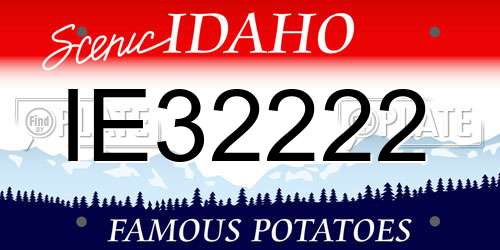 IE32222 Idaho License Plate