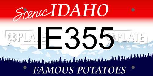 IE355 Idaho License Plate