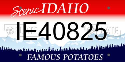 IE40825 Idaho License Plate