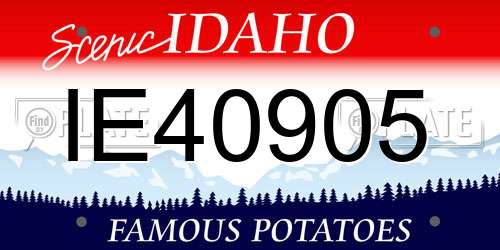 IE40905 Idaho License Plate