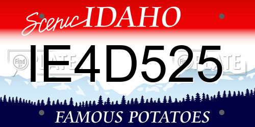 IE4D525 Idaho License Plate