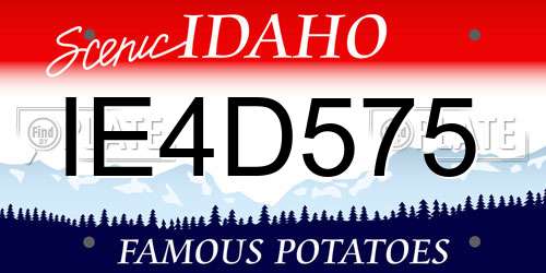 IE4D575 Idaho License Plate